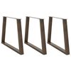 vidaXL ēdamgalda kājas, 3 gab., V-veida, dabīgs tērauds, 90x(72-73,3) cm