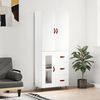 vidaXL augstais skapis, balts, 69,5x34x180 cm, inženierijas koks