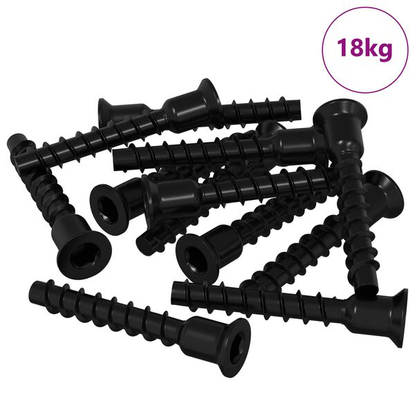 vidaXL Kontaktligzdas skrūve 3072 pcs Melna 7 x 40 mm Dzelzs