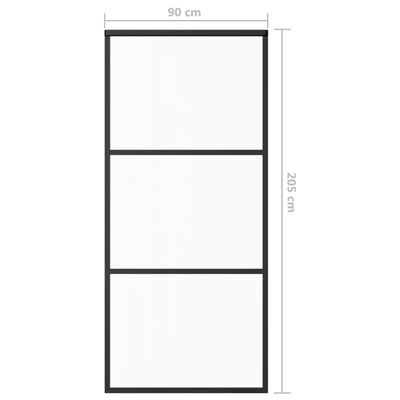 vidaXL bīdāmās durvis ar stiprinājumiem, stikls, alumīnijs, 90x205 cm
