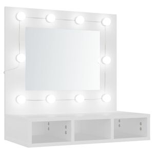 vidaXL spoguļskapītis ar LED, balts, 60x31,5x62 cm