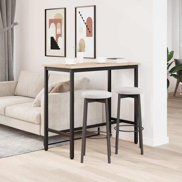 vidaXL galds Dabiska 100 x 50 x 91 cm Inženieru koks un tērauds