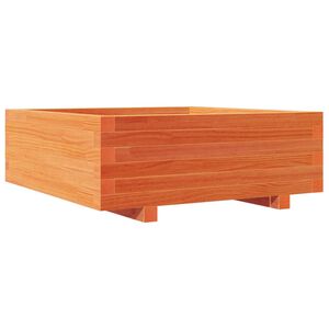 vidaXL dārza puķu kaste, vaska brūnas, 70x70x26,5 cm priedes masīvkoks
