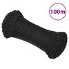 vidaXL darba virve, melna, 8 mm, 100 m, polipropilēns