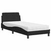 vidaXL gulta ar matraci, Dover, melns, 90x200 cm, audums