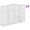 vidaXL arkveida gabiona grozi, 7 gb., 300x50x200/220cm, cinkota dzelzs