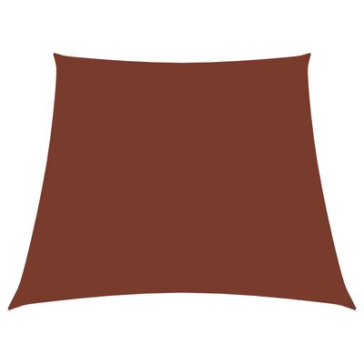 vidaXL saulessargs, 3/5x4 m, trapeces forma, sarkanbrūns audums