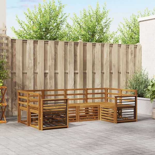 vidaXL Dīvāna komplekti 6 pcs Dabiska Cietā akācijas koks