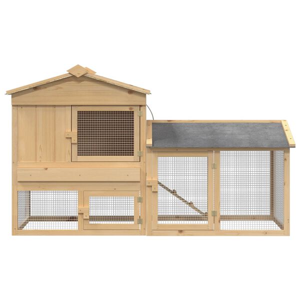 vidaXL Vistu kūts 2 pcs Brūna Ciets priedes koks