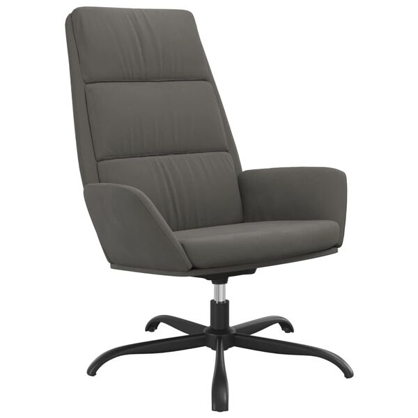 vidaXL atpūtas krēsls, tum&scaron;i pelēks samts