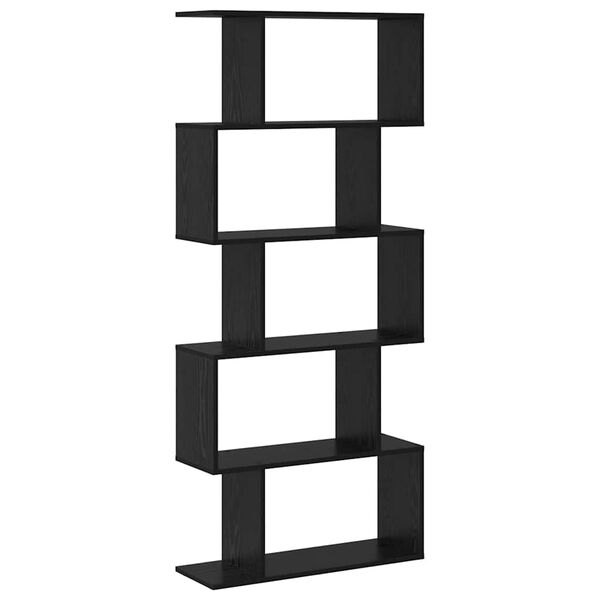 vidaXL Grāmatplaukts Melns ozolkoks 70 x 24 x 161 cm Inženierijas koks