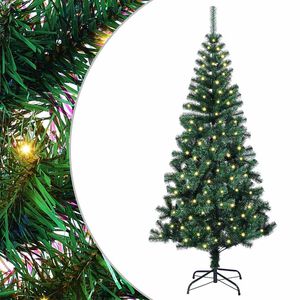 vidaXL Mākslīgais LED Ziemassvētku eglīte Zaļa 120 cm PVC un metāls