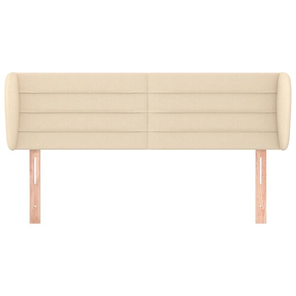 vidaXL galvgalis ar malām, 147x23x78/88 cm, krēmkrāsas audums