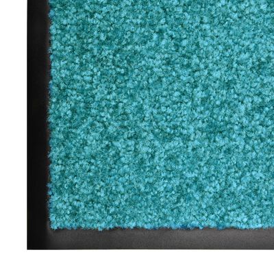 vidaXL durvju paklājs, mazgājams, ciānkrāsā, 90x150 cm