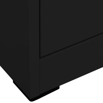 vidaXL failu skapis, melns, 90x46x134 cm, tērauds