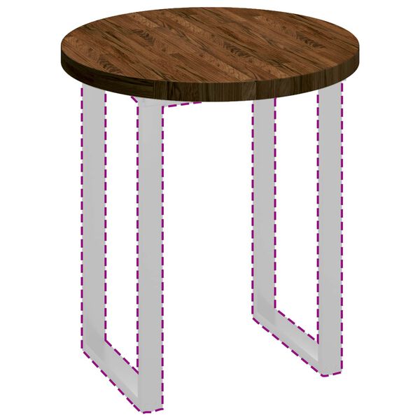 vidaXL Galda virsma Tum&scaron;i brūna &Oslash; 70 x 4 cm Cietā ozola koks