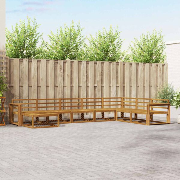 vidaXL Āra dīvānu komplekts 8 pcs Dabiska Cietā akācijas koks