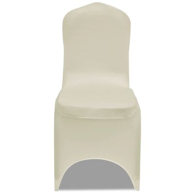 vidaXL krēslu pārvalki, 24 gab., krēmkrāsas elastīgs audums