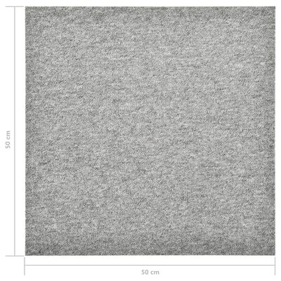 vidaXL paklājflīzes, 20 gab., 5 m², 50x50 cm, gaiši pelēkas