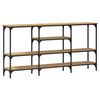 vidaXL Konsoles galds ar plauktu amatnieku ozola 160 x 29 x 80 cm