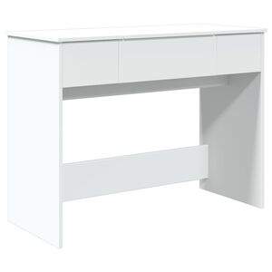 vidaXL galdiņ&scaron; ar spoguli, balts, 100x45x76 cm