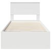 vidaXL Gultas rāmis ar atvilktni Balts 90 x 200 cm Inženieru koks