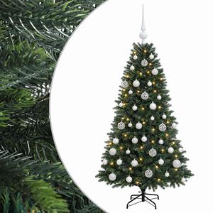 vidaXL Mākslīgā Ziemassvētku eglīte ar rotājumiem 120 cm 150 LED