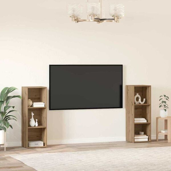 vidaXL TV skapī&scaron;u komplekts 2 pcs Artisānā ozols 107 x 35 x 37 cm