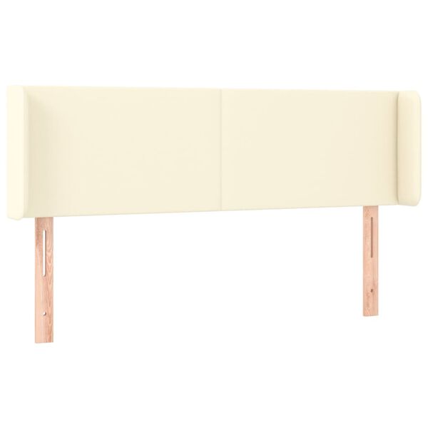 vidaXL galvgalis ar malām, 147x16x78/88 cm, krēmkrāsas mākslīgā āda