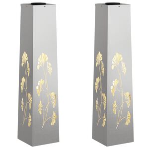 vidaXL Saules LED ceļa gaisma 2 gab. Silti balts 18 x 18 x 80 cm