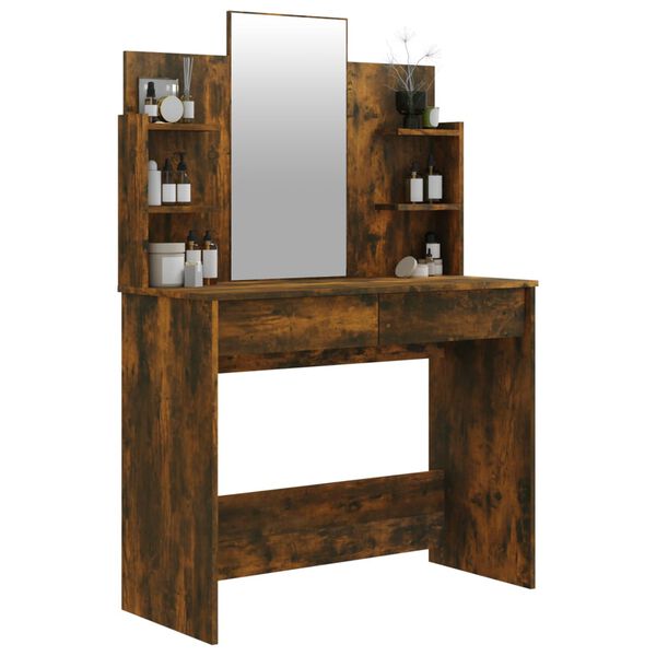 vidaXL spoguļgaldiņ&scaron;, ozolkoka krāsa, 96x40x142 cm