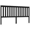 vidaXL gultas galvgalis, melns, 186x6x101 cm, priedes masīvkoks