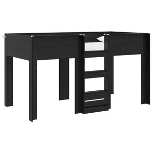 vidaXL Divguļamā gulta bērniem ar matraci Melns ozolkoks 100 x 200 cm