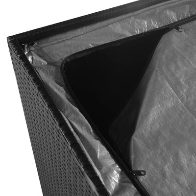vidaXL dārza uzglabāšanas kaste, melna, 150x100x100 cm, PE rotangpalma