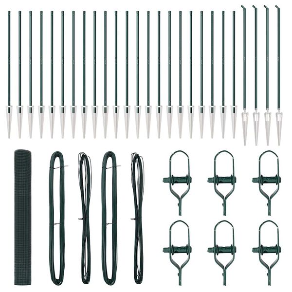 vidaXL Žoga āķis Zaļa 50 x 1,2 m (16 x 16 mm siets) Tērauds un PVC