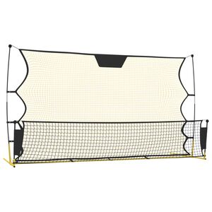 vidaXL futbola atsitienu tīkls, melns, dzeltens, 183x85x120 cm