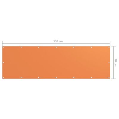 vidaXL balkona aizslietnis, 90x300 cm, oranžs audums