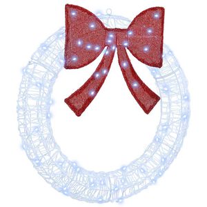 vidaXL Vainags su 60 LED Vēsi balta 76 x 76 x 8,5 cm Akrils