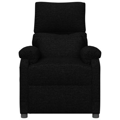 vidaXL atpūtas krēsls, atgāžams, melns audums