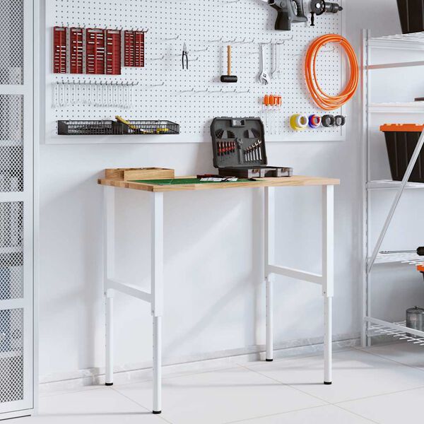 vidaXL darbagalds, 100x60x(71,5-98) cm, ozola masīvkoks