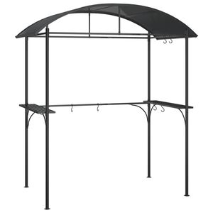 vidaXL grila nojume ar sānu plauktiem, 220x115x230 cm, pelēka, tērauds