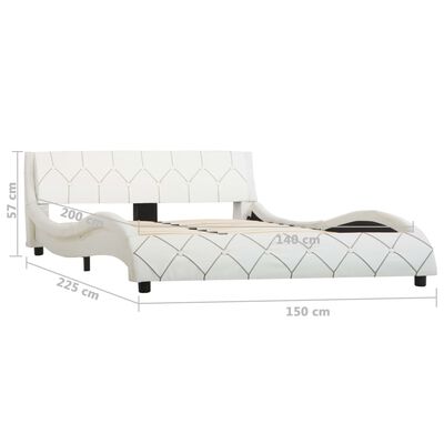 vidaXL gultas rāmis, balts, 140x200 cm, mākslīgā āda