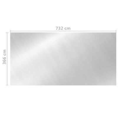 vidaXL baseina pārklājs, 732x366 cm, sudraba krāsas PE