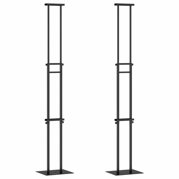 vidaXL Izstāžu stendi 2 pcs Melna 30 x 23,5 x 210 cm Tērauds