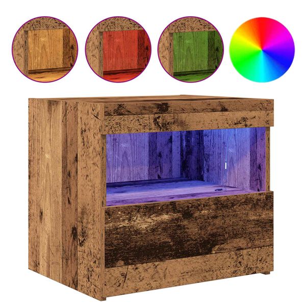 vidaXL Nakts skapītis Vecs koks 50 x 40 x 45 cm Inženierijas koks