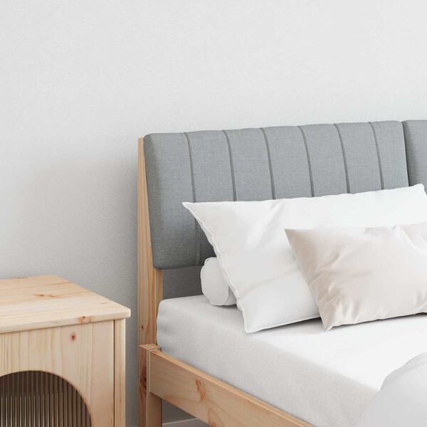 vidaXL Mīkstināts gultas galvgalis Gai&scaron;i pelēks 135 cm