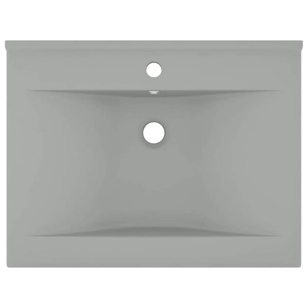 vidaXL izlietne, 60x46 cm, matēta gai&scaron;i pelēka keramika