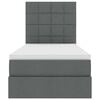 vidaXL Gulta ar uzglabā&scaron;anas vietu un matraci Tum&scaron;i pelēks 90 x 190 cm
