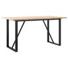 vidaXL virtuves galds, O-rāmis, 140x80x75,5 cm, priedes koks, tērauds