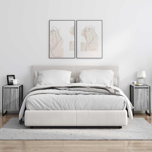 vidaXL Naktsgaldiņ&scaron; Pelēks Sonoma 39,5 x 30 x 50 cm Inženierijas koks